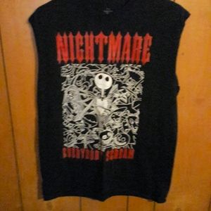 Nightmare Before Christmas t-shirt with the sleeves cut out of it